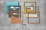 Lighthouse SVG Bundle. Laser cut file for Glowforge, Ocean, sea, seagull, sailboat, coast, nautical layered frame, wall decor - Image 6
