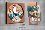 Lighthouse SVG Bundle. Laser cut file for Glowforge, Ocean, sea, seagull, sailboat, coast, nautical layered frame, wall decor - Image 5