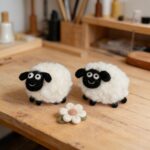 Little Lambs Needle Felting Kits for Beginners with Instruction Size 2.4inch Easy for Starters DIY Craft Kit