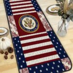 United States 250 Years Quilted Table Runner, 1776-2026 Patriotic Table Decor, Americana Independence Day Centerpiece, USA Flag Home Decor - LC150