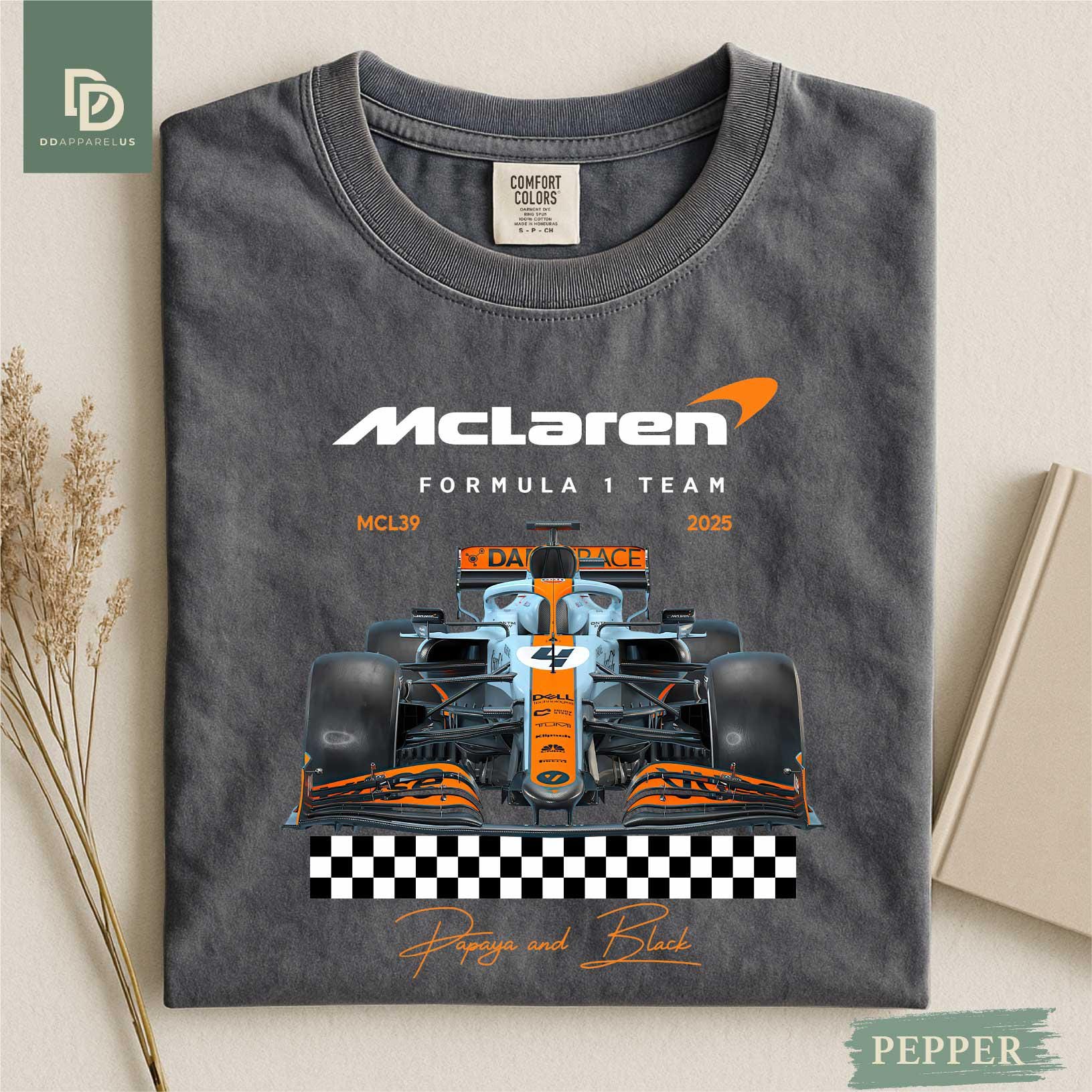 il_fullxfull.7652458321_e6pr.jpg McLaren F1 Car Comfort Colors Shirt, Formula Racing Inspired Tee, McLaren Fans Shirt, Formula One Fan Gift, Motorsport Aesthetic T-Shirt - Image 1