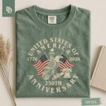 USA 250th Anniversary Comfort Colors Shirt, USA Flag Vintage T-Shirt, Usa 250th anniversary Independence Day Tee, 4th of July Patriotic Gift - Image 5