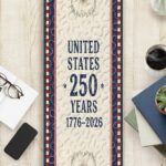 United States 250 Years Quilted Table Runner, 1776-2026 Patriotic Eagle Table Decor, American Flag Stars and Stripes Quilt, Holiday Decor - LC485 - Image 2