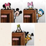 Personalized Style DN Characters Peekaboo Peeking Peeker Door Corner Sign, DN Corner Sign, DN Home Decor, Kid Room Decor Theme #18 A8PPV0