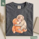 Monkey Punch Comfort Colors® Shirt, Monkey Punch Graphic Tee, Baby Monkey Plush Top, Mothers Day Tee, Animal Lover Mother Gift Cute Cozy Mom - Image 4
