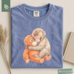 Monkey Punch Comfort Colors® Shirt, Monkey Punch Graphic Tee, Baby Monkey Plush Top, Mothers Day Tee, Animal Lover Mother Gift Cute Cozy Mom - Image 5