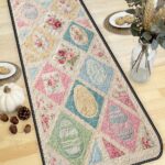 Vintage Floral Easter Egg Quilted Table Runner, Pastel Diamond Patchwork Decor, Shabby Chic Spring Centerpiece, Quilted Flower Home Decor - LC453