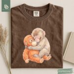 Monkey Punch Comfort Colors® Shirt, Monkey Punch Graphic Tee, Baby Monkey Plush Top, Mothers Day Tee, Animal Lover Mother Gift Cute Cozy Mom