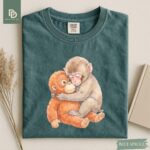 Monkey Punch Comfort Colors® Shirt, Monkey Punch Graphic Tee, Baby Monkey Plush Top, Mothers Day Tee, Animal Lover Mother Gift Cute Cozy Mom - Image 6