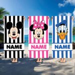 Custom Design Custom Mickey And Friends Beach Towel, Custom Summer Beach Towel, Custom DN, Kids towel, Summer Gift, Beach Trip Ed GJ4AEL