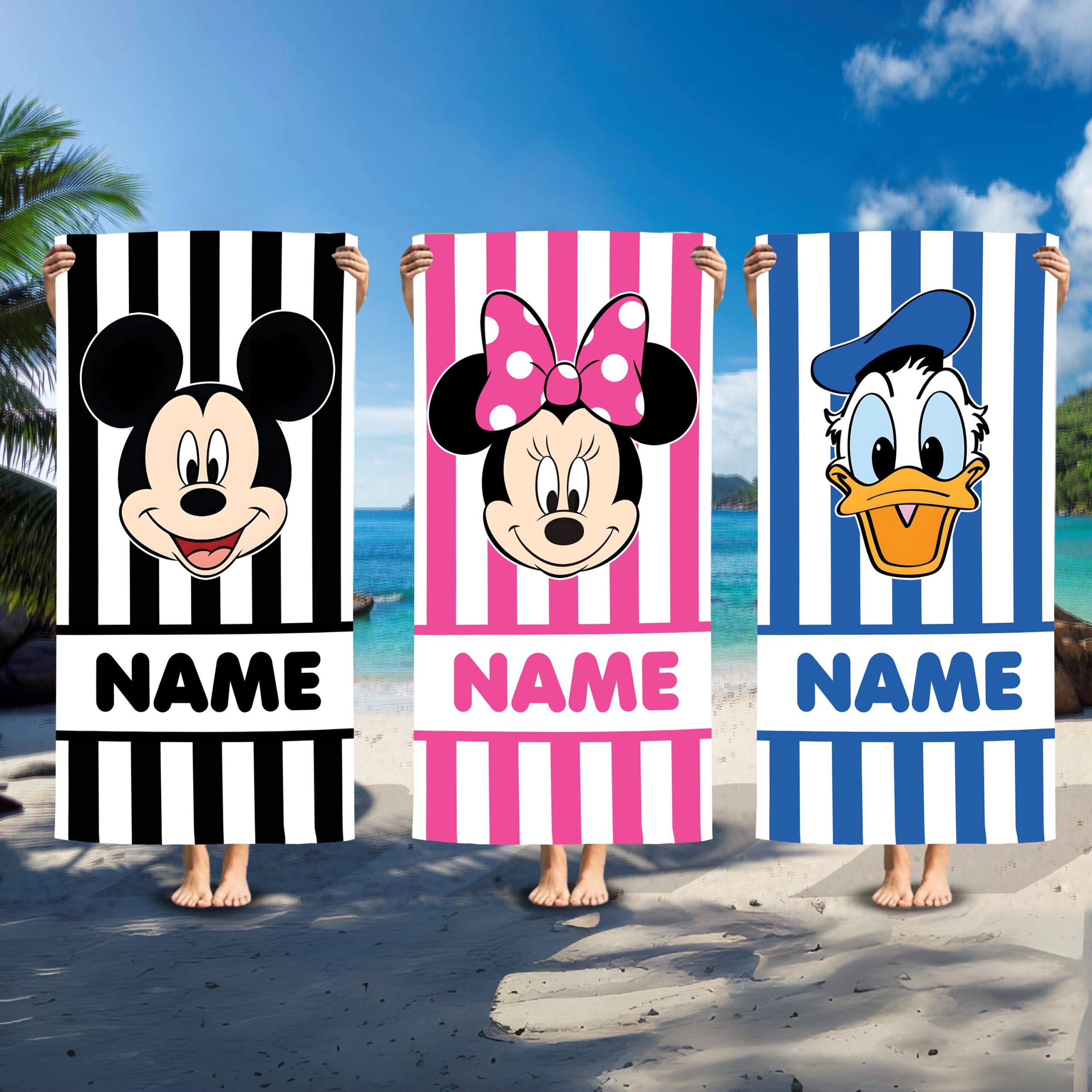 il_fullxfull.7796727283_qa0w Custom Design Custom Mickey And Friends Beach Towel, Custom Summer Beach Towel, Custom DN, Kids towel, Summer Gift, Beach Trip Co 8U94KP - Image 1