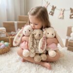 Personalized Easter Bunny Plush for Granddaughter, Custom Name Rabbit Doll, Soft Yarn Lettering Toy, Easter Gift for Toddler Girl