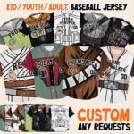 Personalized Custom DN Star Wars Characters Collection Baseball Jersey, Kid Youth Adult DN Baseball Jersey, DN Trip Matching Outfi WSWKX0