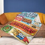 Custom Name DN Cars Sign blanket, Lightning McQueen Tow Mater Blanket, DN cars blanket, Birthday Boy Girl gift blanket Gift #111 BARWZV - Image 3