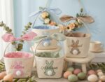 Custom Design Custom Easter Bunny Embroidered Basket, Custom Name Kids Easter Basket Gift, Monogram Gift for Boys Girls, Easter Eg FYR1B4 - Image 6