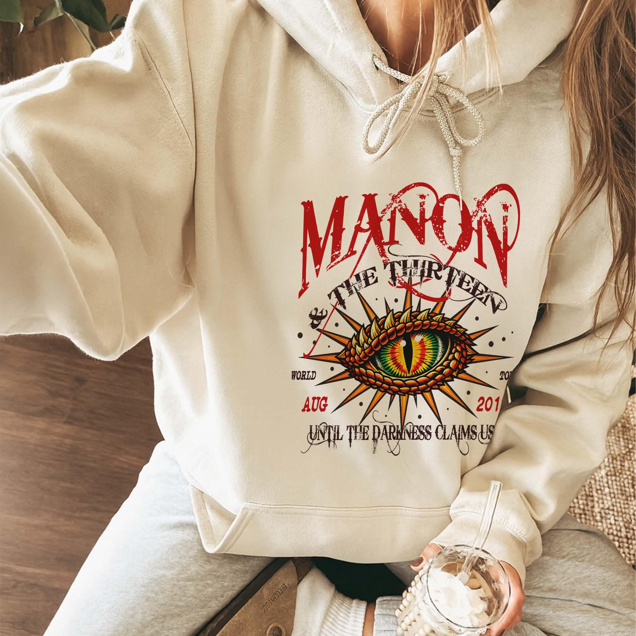 il_fullxfull.7844615975_aelj-2 Throne Of Glass Manon Blackbeak We Are Thirteen Hoodie, Witch Kingdom Tee, Wyvern Rider Shirt, Fantasy Book Lover Gift, SJM Inspired Merch - Image 1
