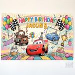 Custom Design Custom DN Cars Birthday Banner Hanging, Cars Birthday Backdrop Decoration, Cars Birthday Party, Cars Party Decoratio DC16O4 - Image 3