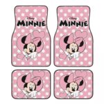 Mickey & Minnie Mouse Car Floor Mats - Durable Polyester, Vibrant Cartoon Design