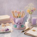 Skull Wing Candle Holder STL, Gothic Pen Holder 3D Print File, Makeup Brush Cup, Halloween Desk Decor - Image 2