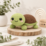 Cute Crochet Sea Turtle Plush, Kawaii Amigurumi Turtle Toy, Soft Handmade Ocean Animal Gift for Kids, Cozy Stuffed Decor