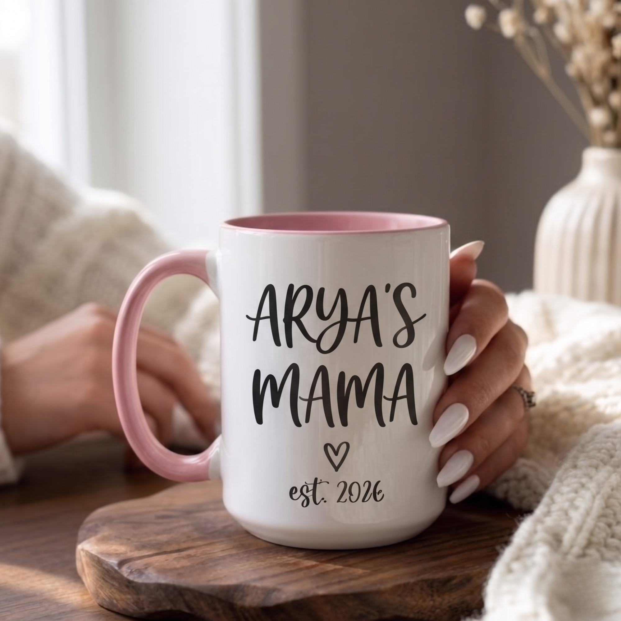 cropped-3-1.png Personalized Mama Est Coffee Mug, New Mom Gift, Custom Mother’s Day Mug, Mama Established Cup, First Time Mom Present, Mom Coffee Cup - Image 1