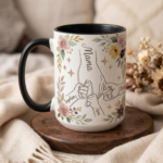 Personalized Mama Mug, Custom Mom Coffee Cup, Mama Gift with Kids Names, Mommy Mug, Mothers Day Gift from Children, Birthday Gift for Mom J-16Y