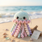 Pastel Rainbow Octopus Crochet Plush, Kawaii Amigurumi Octopus Toy, Cute Ocean Plushie Gift for Kids, Soft Handmade Stuffed Animal Decor