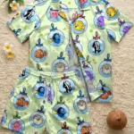Disney Finding Nemo Hawaiian Shirt Set, Cartoon Ocean Matching Outfit, Tropical Fish Short Sleeve Shirt and Short, Summer Vacation Beachwear