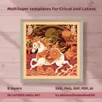 Lunar New Year Horse 3D Shadow Box SVG, Chinese Zodiac Paper Cut (Digital Download)