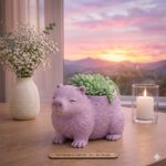 Cute Capybara Planter STL, Animal Plant Pot 3D Print File, Succulent Pot Model, Digital Download for 3D Printer - Image 3
