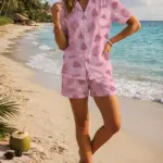 Vintage Nick Wilde Hawaiian Shirt and Shorts, Summer Zootopia Set, Pink Cosplay Cartoon Shirt, Summer Vacation, Disneyland Gift For Him - Image 3