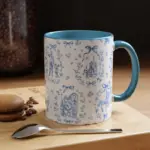 Disney Blue Cute Toile Accent Coffee Mug | Vintage Pattern - Image 2