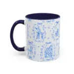 Disney Blue Cute Toile Accent Coffee Mug | Vintage Pattern - Image 3