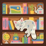 Cat on Bookshelf Shadow Box SVG, 3D Layered Paper Cut (Digital Download) - Image 3