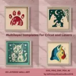 3D Cat Shadow Box SVG Bundle, Layered Paper Cut, Pet Wall Art (Digital Download) - Image 3