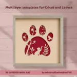 3D Cat Shadow Box SVG Bundle, Layered Paper Cut, Pet Wall Art (Digital Download) - Image 4