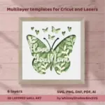 Love You Mom Butterfly Shadow Box SVG, 3D Layered Papercut (Digital Download) - Image 4