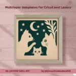3D Cat Shadow Box SVG Bundle, Layered Paper Cut, Pet Wall Art (Digital Download) - Image 6