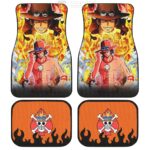 Portgas D. Ace Car Floor Mats One Piece Anime Decor For Cars Car Accessories
