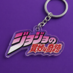 JoJo Inspired Acrylic Keychain – Anime Manga Keyring Charm, Purple Transparent Acrylic Pendant, Cute Otaku Gift - Image 2