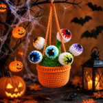 Halloween Eyeball Car Hanging Crochet Pattern PDF, Rearview Mirror Charm, Spooky Car Decor, Amigurumi Ornament - Image 5