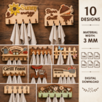 3D Towel Rack SVG Bundle, Laser Cut Beach Towel Holder Design, Instant Download Files