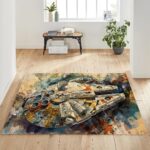 Millennium Falcon Rug: Colorful Star Wars Pattern
