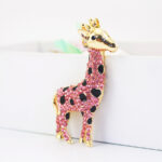 Fashion creative diamond crystal cute cartoon cute cute giraffe keychain animal small gift pendant 1444 - Image 5