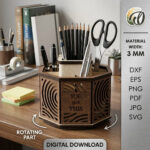 Carousel Organizer SVG Bundle, Laser Cut Rotating Storage Box, Cricut Glowforge Files, Instant Download - Image 2
