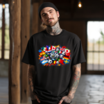 2026 World Cup Graphic T-Shirt – Colorful Soccer Flags Design - Image 3