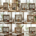 Home Family Wall Decor SVG Bundle, Laser Cut Wooden Sign Templates, Family Quote Decor Digital File