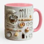 Love Baking Custom Name Mug, Personalized Cup, 11oz or 15oz Bakery Coffee Mugs, 3D Effect Mug