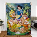 Custom Snow White Blanket, Disney Seven Dwarfs Group Blanket, Doc Grumpy Dopey Blanket, Disney Princess Throw Blanket For Kids, VTB604 - Image 6