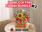 Flower Laser Cut Files: Rose, Sunflower, Camellia, Lilac (Digital Download)